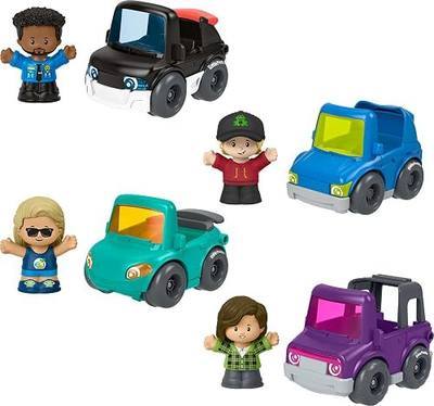 Fisher-Price Little People Activity Vehicles 8-Piece Set | 4 Toy Cars & 4 Figures, Pretend Play, Toddlers & Kids Ages 1+ Years