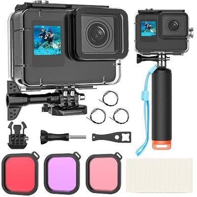 Waterproof Case Compatible with GoPro Hero 13/12/11/10/9 Black, 60M/196FT Underwater Dive Housing Protective Shell with 3 Dive Filters, Anti-Fog Inserts, Floating Grip for Diving Snorkeling