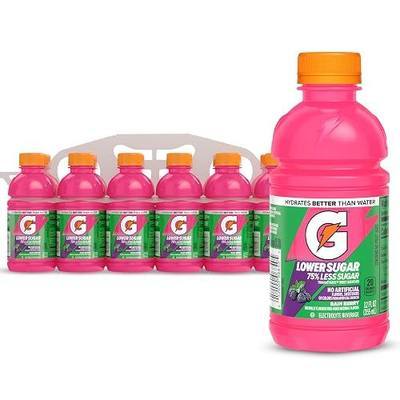 Gatorade Lower Sugar Sports Drink, Rain Berry, 12 fl oz Bottles, (12 Pack) | 75% Less Sugar, No Artificial Flavors, No Artificial Sweeteners, No Artificial Colors, Electrolyte Sports Drink, Hydration