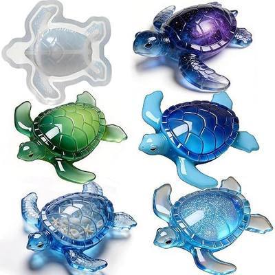 Sea Turtle Resin Molds Silicone, Turtle Animal Epoxy Casting Mold | Durable 3D Sea Turtle Silicone Molds for Epoxy Resin, DIY Art Craft, Plaster, Candle Soap Making, Night Lights, Home Decor