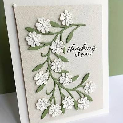 Lapoo Flowers Cutting Die for Scrapbooking - Durable Metal Cutting Die for DIY Scrapbook Photo Album Decorative Paper Card, Metal Card Making Supplies (Daisy Cherry Blossoms 4.3 x 3 in)