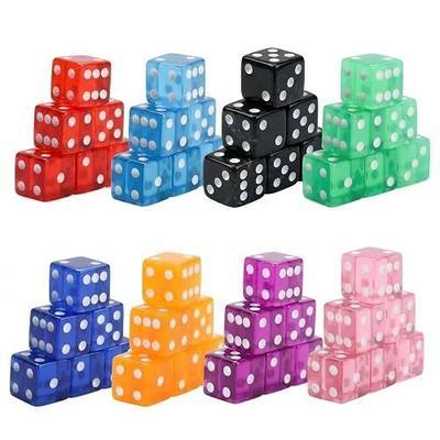 48 Pieces Casino Dice Set: 19mm Large Dices Standard Game Acrylic 8 Sided Colored Dice Bulk for Casino Theme Party Board Games Vegas Birthday Math