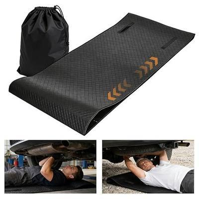 Rolling Creeper Mat, 60"x28" Zero Ground Clearance Mechanic Mat for Working Under Car, Under Car Roller for All Vehicles & Terrains, 3-Layer Design with Storage Bag(Black)