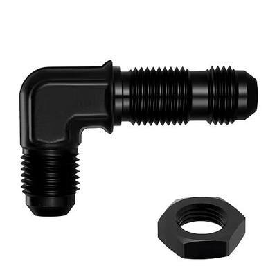 EVIL ENERGY Male 90 Degree 6AN Bulkhead Fitting Adapter Aluminum with 6AN Nut Black