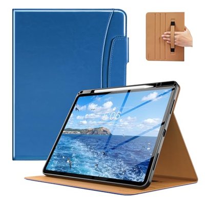 MoKo PU Leather Case for iPad Air 13 Inch M4 / M3 / M2, Abyss Blue