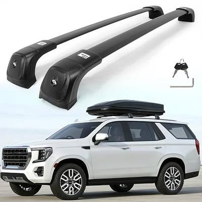 Roof Rack Cross Bars 350lbs Aluminum Lockable Crossbars Fit for 2021-2026 Chevy Tahoe Suburban GMC Yukon XL Cadillac Escalade ESV Anti-Noise Stable Rooftop Luggage Rack