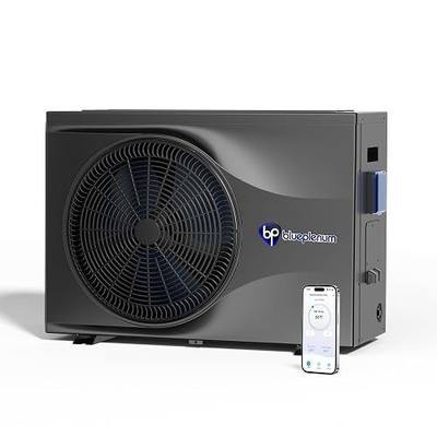 Pool Heat Pump, 48,000 BTU Real Output, Full DC Inverter Pool Heater for Inground & Above Ground Pools Ideal for pools around 16,000 Gallons,16.2 COP, Smart App Control, FCC & CEC Certified