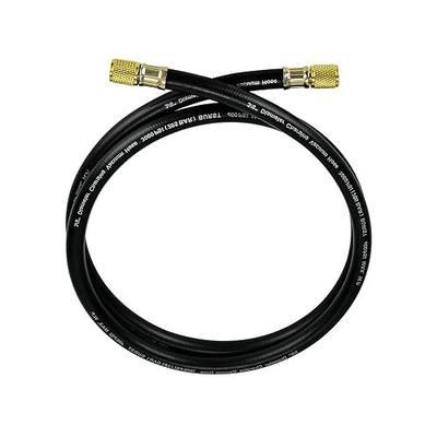 Upgrade 8FT 15696 3/8"x 3/8" Fittings HVAC Heavy Duty Charging Vacuum Hose | Working Pressure: 600 PSI, Burst Pressure: 3000 PSI, Flexible Rubber AC Charging Hose for R134A R410A R407C R22 Refrigerant