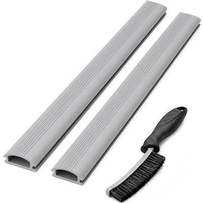 2-Pack 36 Inch Door Threshold Seal Replacement Insert, Gray Vinyl Threshold Insert for Adjustable Aluminum Thresholds, Door Threshold Strip & Weather Stripping, 1-5/16" W x 3/8" H