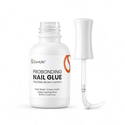 Curvlife ProBonding Nail Glue, 10ml Brush-On Semi Solid Nail Glue for Press On Nails, Fast Bonding with Precision Brush, Salon-Grade Hold for Acrylic & Artificial Nails