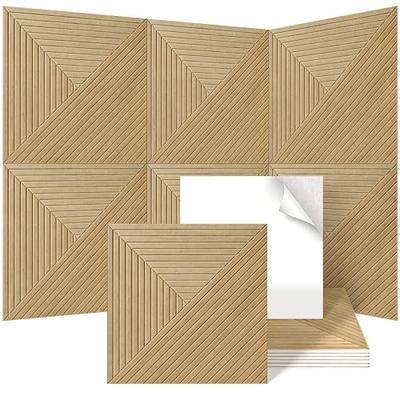 Acoustic Wall Panels, 6-Pack 23.62 X 23.62 Inches Decorative Acoustic Panels, Self-Adhesive Sound Absorbing Acoustical Wall Art for Living Room Bedroom Home Office Studio