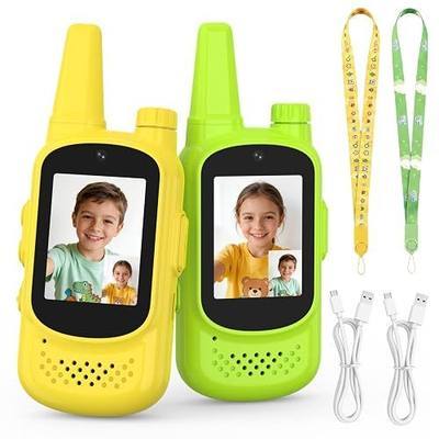 Video Walkie Talkies for Kids - 2 Pack Video Walkie-Talkies | Rechargeable Video Call Toys for Indoor Camping Hiking Travel, Christmas Birthday Gift for Boys Girls Age 3-12 (Yellow Green)