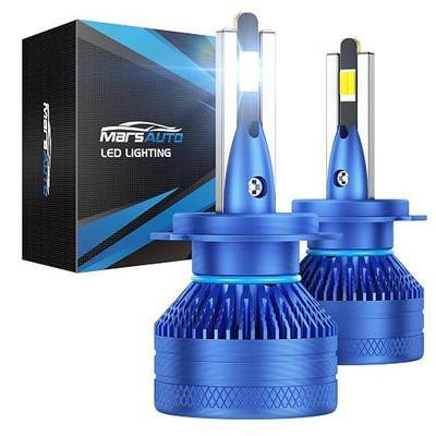 Marsauto H7 Light Bulbs, 60,000LM 10X Brightness, 6500K Cool White, Real 1:1 Halogen Mini Size H7 H7LL Fog Light bulb, Easy Install, Non-Polarity, IP 68, Pack of 2