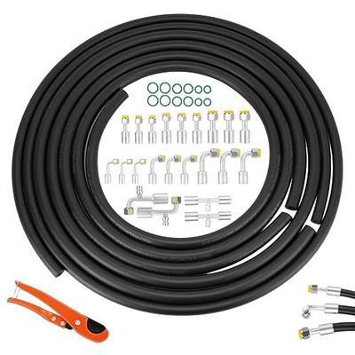 27PCS 9.8ft Air Conditioning Hose and Fitting Kit with pipe cutter | Includes 9.8ft #6#8#10 AC Hoses & AC Fittings with O-Rings, Universal Compatible with Automotive and Residential A/C Systems