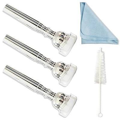 Trumpet Mouthpiece 3 Pack (3C, 5C, 7C) - Silver Plated Brass Mouthpieces, Universal Fit for Standard Trumpets, Ideal for Beginners & Music Enthusiasts