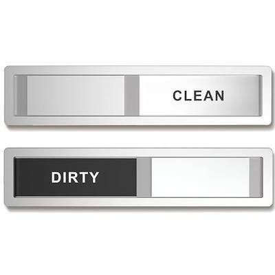 Dishwasher Magnet Clean Dirty Sign Premium Stainless Steel - Kitchen Decor and Home Essentials - Easy to Identify Clean or Dirty by Kitensil (Satin Silver)