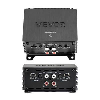 VEVOR 4 Channel Car Audio Amplifier 2 Ohm Stable Bridgeable Class D Full Range Amp Max Power 4 x 110W @ 4 Ohm / 4 x 160W @ 2 Ohm for Car SUV Truck Off-Road