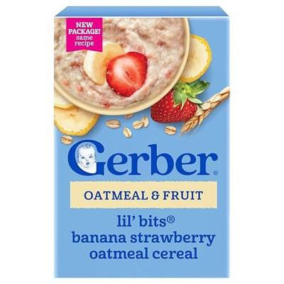 Gerber Toddler Oatmeal Banana Strawberry Cereal, 8 Oz, 5 Pack | Toddler cereal; oatmeal banana strawberry; 5 x 8 oz canisters