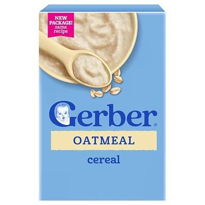 GERBER CEREAL FOR BABY GRAIN AND GROW 1st Foods Non GMO Oatmeal 4x16oz