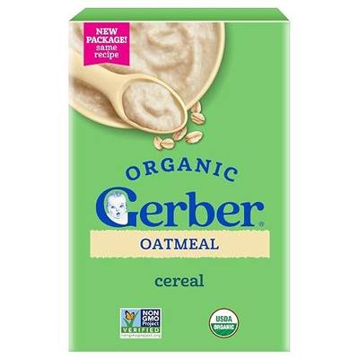 GERBER ORGANIC FOR BABY GRAIN AND GROW 1st Food Oatmeal Cereal 5x8oz
