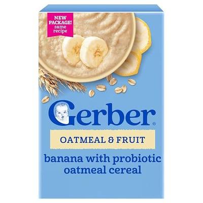 GERBER CEREAL FOR BABY GRAIN AND GROW Toddler Oatmeal Banana Probiotic BL 5x8oz