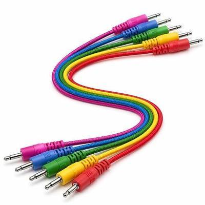 SNANSHI Eurorack Patch Cables 12 Inch 5 Pack, 3.5mm TS Modular Synth Patch Cable, CV Gate Compatible, Braided Tangle-Free for Moog, Arturia, Make Noise, Korg