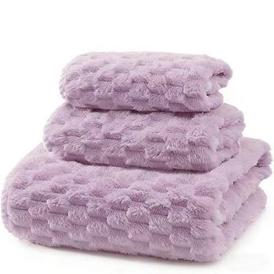 Bath Towel Set,Includes a Bath Towel, a Hand Towel, and a Hair Drying Towel | Large 3-piece Set,It is Highly Absorbent and Ideal for Home bathrooms and Similar Spaces(Purple)