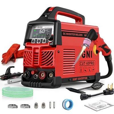 GNI 60Amp Portable Plasma Cutter/Stick Welder 2 IN 1, Non-Touch Pilot Arc | 120V/240V, 4/5"Max Cut Plasma Cutter Machine, Pre-Installed Air Regulator, 2T/4T, IGBT for Beginner DIY & Home Workshops