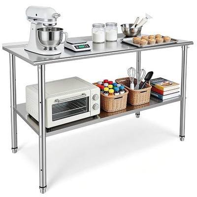 Kryonix Stainless Steel Work Table for Prep & Work 24x36 Inch, NSF Commercial Kitchen Heavy Duty Prep Table with Adjustable Undershelf for Kitchen, Restaurant, Home & Hotel