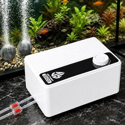 Aquarium Air Pump, Quiet Powerful Fish Tank Air Pump, Adjustable Fish Tank Bubbler with Air Stone, 2.3W/5.5W/8W Bubbler for Aquarium Fish Tank for Small Medium Large Fish Tank Up to 200 Gallon