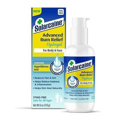 Solarcaine Advanced Cooling Hydrogel with Hypochlorous Acid, 6 oz Gel – Cooling After-Sun & Burn Gel | Soothes Discomfort, Itch & Redness – Sting-Free, Alcohol-Free, For Body & Face