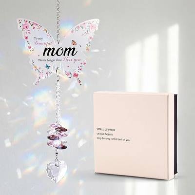 Birthday Gift for Mom – Crystal Suncatcher with Rainbow Prisms, for Mom Birthday from Daughter – Unique Home Decor Keepsake that Fills Her Room with Sunshine