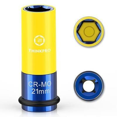 21mm Impact Socket,1/2 Drive Non Marring Lug Nut Socket | Thin Wall Wheel Sockets,Removable Protective Socket for Hex Wheel Bolts Removing