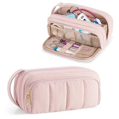 Trunab Stethoscope Case Compatible with 3M Littmann/MDF/ADC, Pink | Holds 2 Stethoscopes or BP cuffs, Inner Dividers & Mesh Pockets for Extra Accessories, for Nurses/Doctors, Bag Only