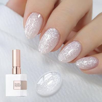 Double Rhythm 15ML Glitter Gel Polish Shimmer Reflective Holographic Color Magnetic for Nail Art Salon DIY at Home (Snow Glitter-B1211)