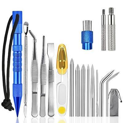 WEREWOLVES 16-Piece Paracord FID Kit with Extension Nut, Blue | Stainless Steel Knotting Tool Set, Marlinspike Lacing Needles, Smoothing Tool for DIY Paracord Bracelets Keyrings