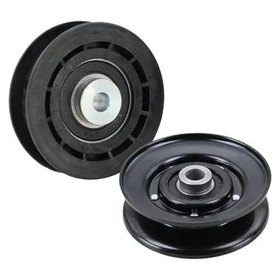 15280 Flat Hydro Drive Idler Pulley & 15718 V- Idler Pulley | Compatible with Toro Timecutter / Exmark Quest, Replaces 106-2176 119-8822