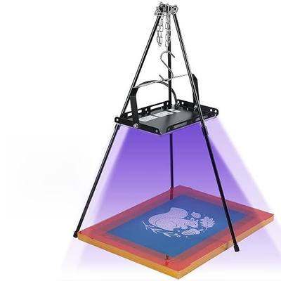 Caydo 50W LED Exposure Unit for Screen Printing | UV Screen Printing Curing Lamp with Light Stand, UV Light for Resin Curing and Cyanotypes