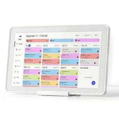 Mezed 21.5 Inch Digital Calendar with 32GB Storage, Touch Screen Family Planner with Weather Display, Reminder, Meal Schedule, Auto-Rotate Photo Frame,Wall-mounted Smart Electronic Calendar for Home Office (white, 21.5)