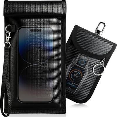 Faraday Bags for Phones & Car Keys: RFID Signal Blocking Pouch Set, Smartphones Cell Phone Faraday Pouch + Car Key Fob Signal Blocker Case Protector Cover, 5G/WiFi/GPS/Bluetooth/RFID Blocking Sleeve