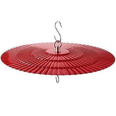 11.5" Metal Bird Feeder Rain Guard - Red Dome Shield Umbrella Cover for Hummingbird and Oriole Feeders - Weatherproof Shade Baffle for Outside Garden