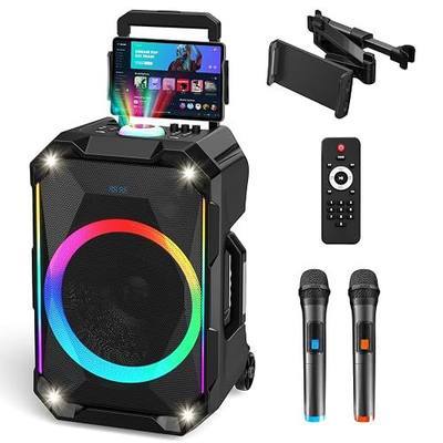 Karaoke Machine for Adults with 2 Wireless Microphones, Portable Big Bluetooth Party Speaker with 12” Woofer, Karaoke Microphone with PA System Supports USB/TF/REC/FM/AUX