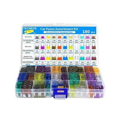 Car Fuses 180 Pcs Automotive Fuse Assortment Kit | Includes Mini,Standard&Micro Blade Fuses&Puller-for Car/RV/Truck/Motorcycle/Boat(2Amp 3A 5A 7.5A 10A 15A 20A 25A 30A 35A 40A)