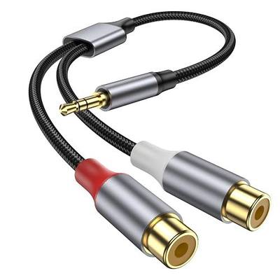 3.5mm to RCA Cable, 10 inch 3.5mm Auxiliary Male to 2RCA Female Stereo Audio Cord Connector for Smartphones, MP3, Tablets, Speakers, Home Theater, HDTV and More.