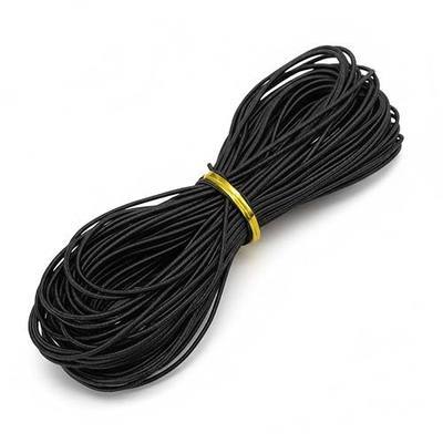 2mm Elastic String for Bracelets, 60 ft Elastic Bracelet String, Versatile Sturdy Elastic Cord String for Beading, Sewing, Necklace, Jewelry Making & Crafts (Black, 2mm)