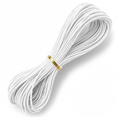 2mm Elastic String for Bracelets, 60 ft Elastic Bracelet String, Versatile Sturdy Elastic Cord String for Beading, Sewing, Necklace, Jewelry Making & Crafts (White, 2mm)