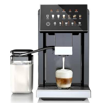 Kndko Fully Automatic Coffee Machine, 20 Bar Automatic Espresso Machine, Coffee Maker with Grinder for 15 Settings, Auto Self-Cleaning, Touch Control for Cappuccino & Latte, Removable Water Tank