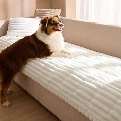 Bedsure Comfyfleece™ Couch Covers for Dogs, Non-Slip Sofa Covers for Pets | 300gsm Thick Quilted Padding, Ultra-Soft Corduroy Flannel, Machine Washable, for Small 3-Seater / Large Loveseat, 70"