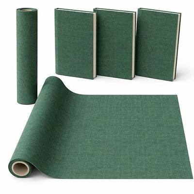 Dark Green Bookbinding Linen Fabric 57" x 17.3" for DIY Book Covers, Archival Grade Thick Backing, Durable Fray-Resistant Cloth for Wedding Albums, Scrapbooks & Custom Binding, Multi-Color Options