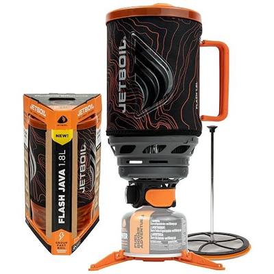 Jetboil Flash Java Portable Fast Boil Stove and Coffee Press for Camping and Backpacking, 1-Step Auto Ignition, Propane/Isobutane Burner